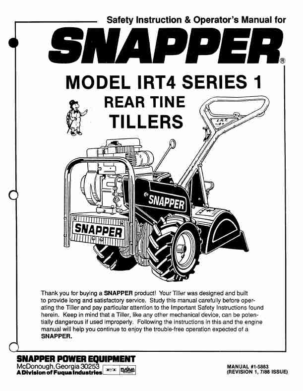 Snapper Tiller IRT4 Series 1-page_pdf